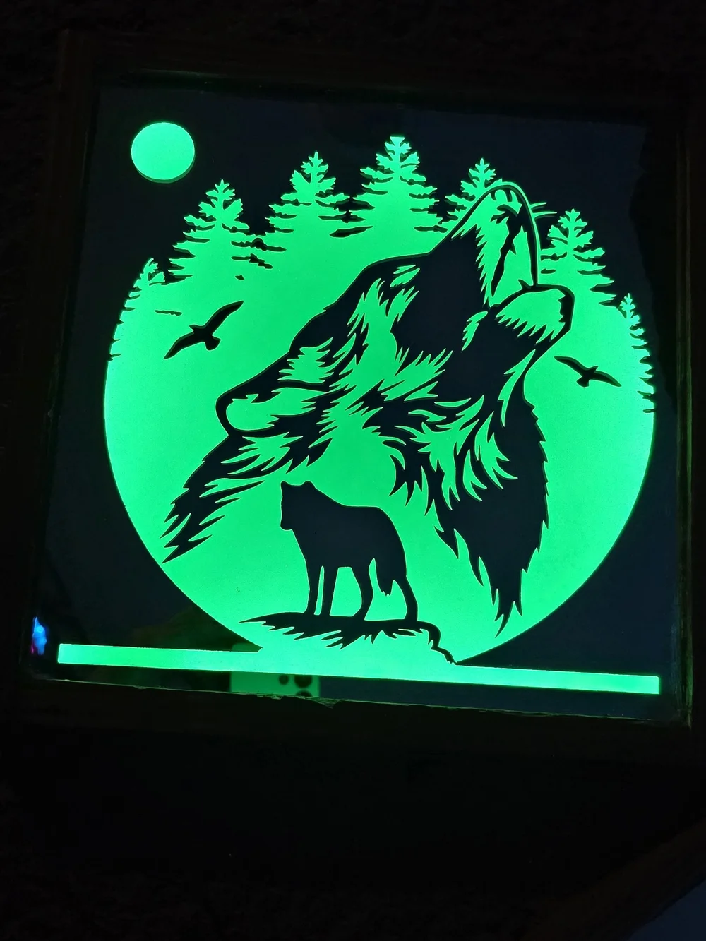 Green Wolf Nightlight Wall Art - Brand